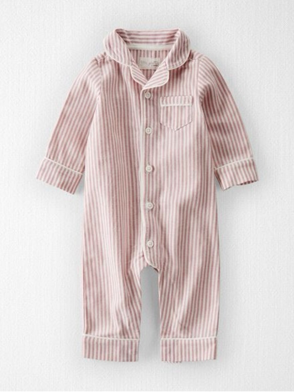 NWT- Little Planet Striped Pink Baby One-Piece Romper Dusty Pink Size 9 Months